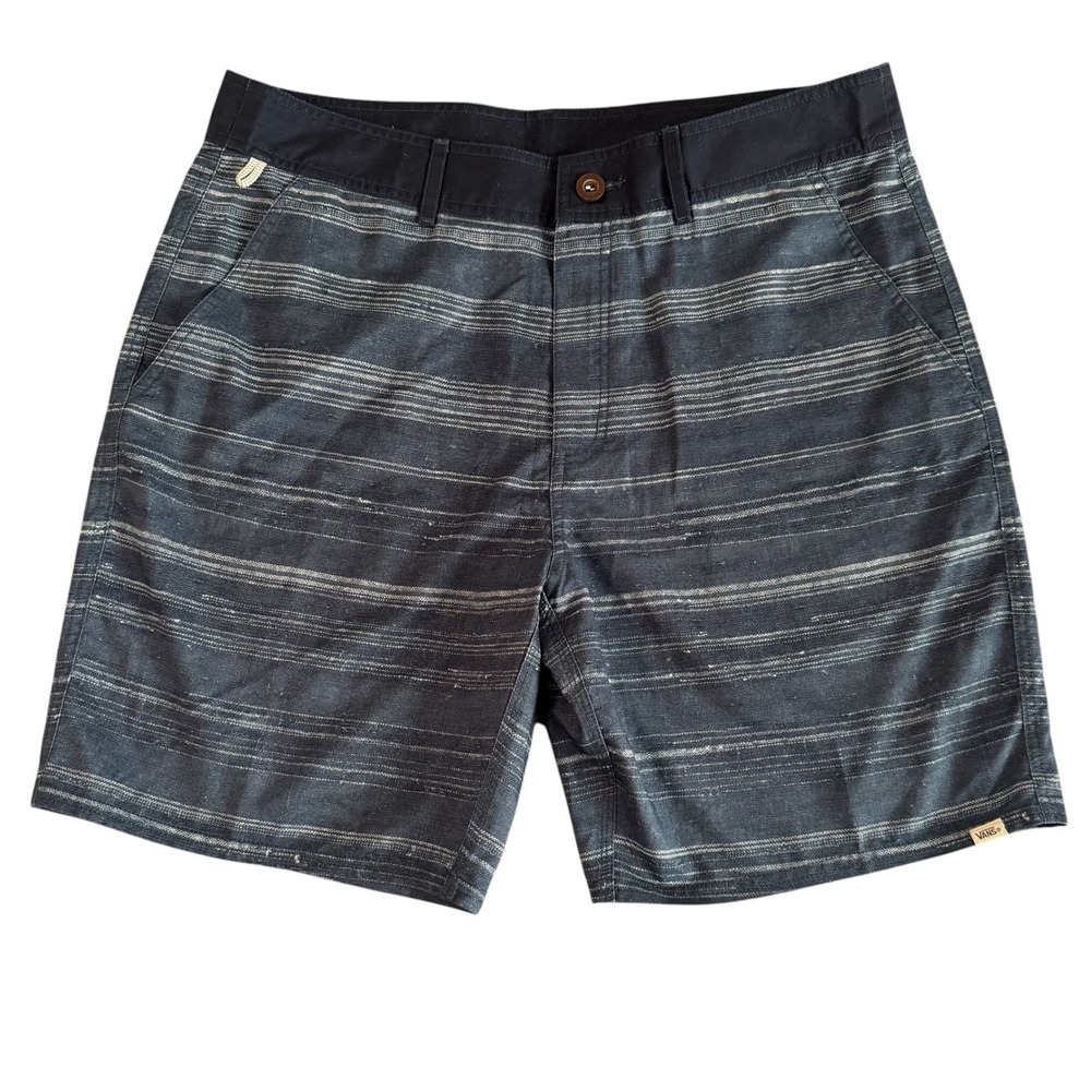 Deck Siders by Vans 36x8 Dark Green Striped Water Friendly Hybrid Board Shorts